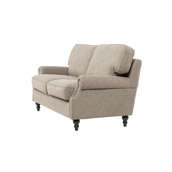 ライトグレーPUレザーヴィンテージスタイル2.5シーターアームソファ　Bricks(ブリックス)