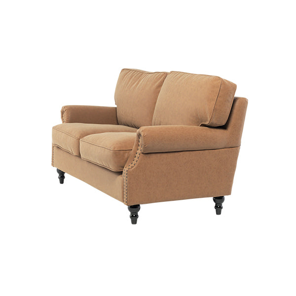 キャメルPUレザーヴィンテージスタイル2.5シーターアームソファ　Bricks(ブリックス)