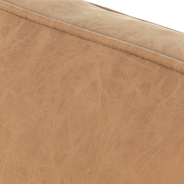 キャメルPUレザーヴィンテージスタイル2.5シーターアームソファ　Bricks(ブリックス)