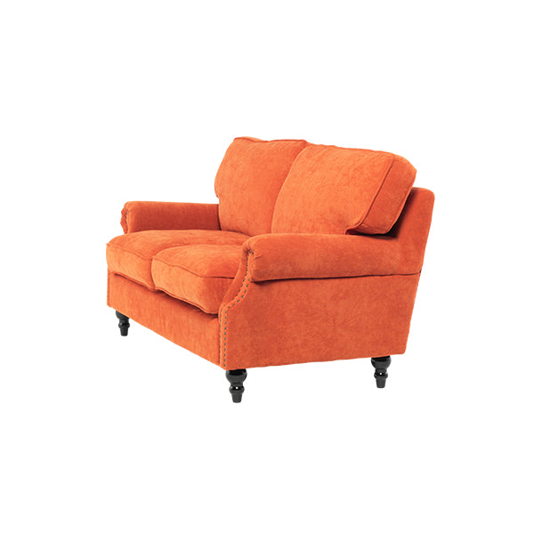 オレンジファブリックヴィンテージスタイル2.5シーターアームソファ　Bricks