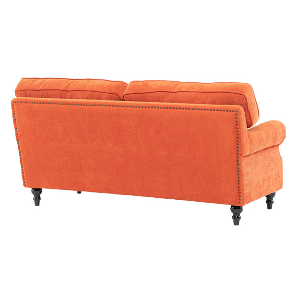 オレンジファブリックヴィンテージスタイル2.5シーターアームソファ　Bricks