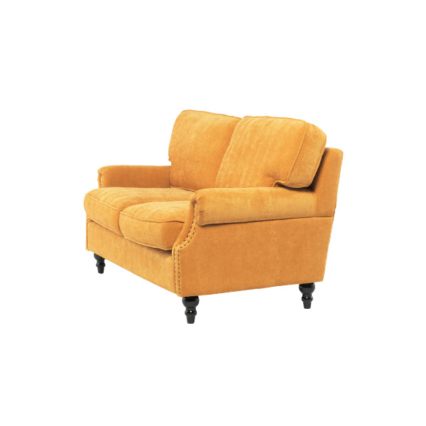 イエローファブリックヴィンテージスタイル2.5シーターアームソファ　Bricks