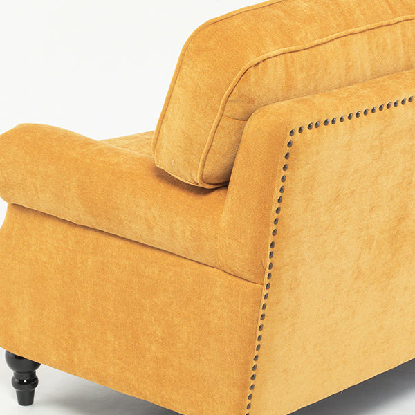 イエローファブリックヴィンテージスタイル2.5シーターアームソファ　Bricks