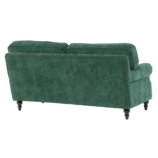 グリーンファブリックヴィンテージスタイル2.5シーターアームソファ　Bricks