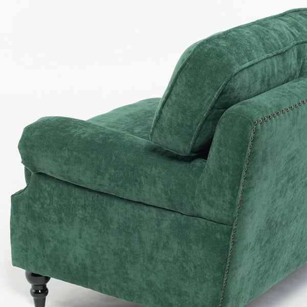 グリーンファブリックヴィンテージスタイル2.5シーターアームソファ　Bricks