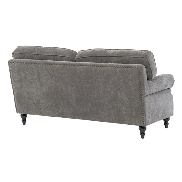 グレーファブリックヴィンテージスタイル2.5シーターアームソファ　Bricks