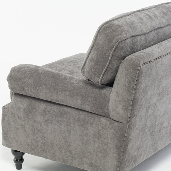 グレーファブリックヴィンテージスタイル2.5シーターアームソファ　Bricks