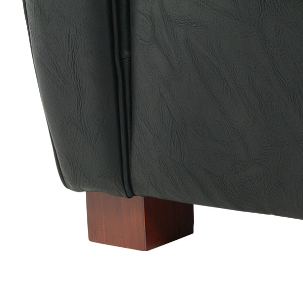 オールドブラックPUレザーフレンチクラブチェア(ムスタッシュチェア シングルソファ)　CLUBMAN