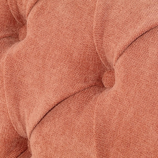 サーモンピンクファブリックコンパクトチェスターフィールド2.5シーターソファ　VINCENT(ヴィンセント)