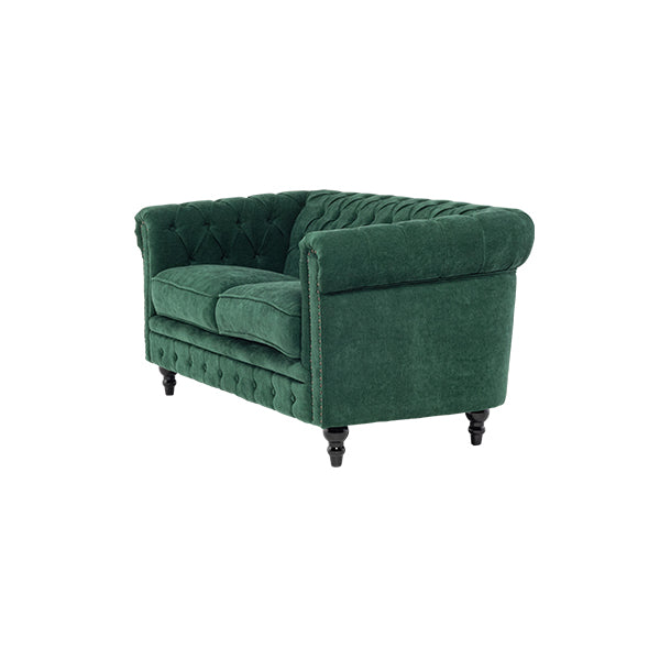 グリーンファブリックコンパクトチェスターフィールド2.5シーターソファ　VINCENT(ヴィンセント)