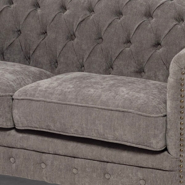 グレーファブリックコンパクトチェスターフィールド2.5シーターソファ　VINCENT(ヴィンセント)