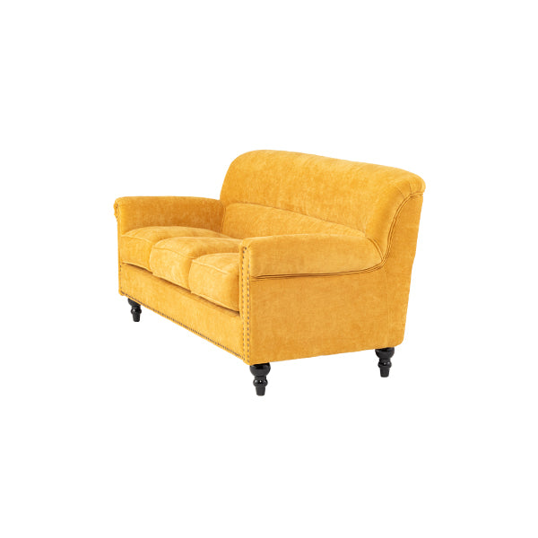 イエローファブリックヴィンテージスタイル3シーターソファ　VINCENT(ヴィンセント)