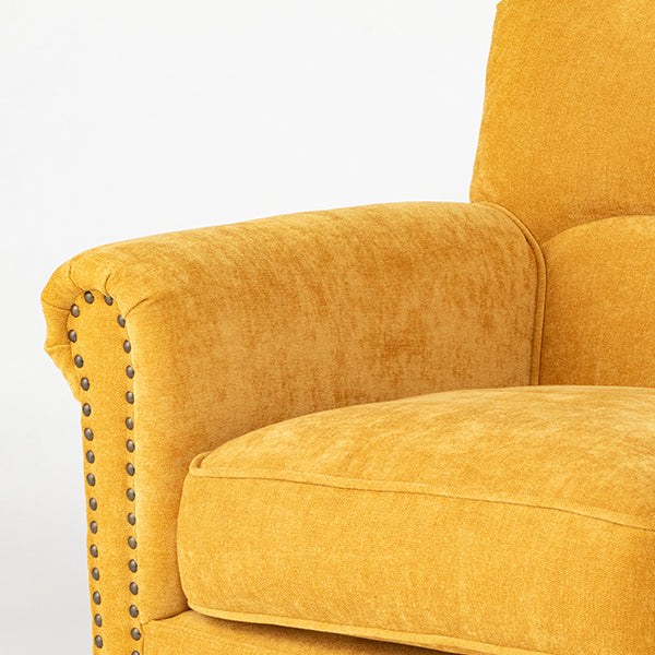 イエローファブリックヴィンテージスタイル3シーターソファ　VINCENT(ヴィンセント)