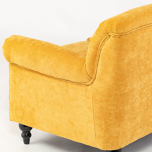 イエローファブリックヴィンテージスタイル3シーターソファ　VINCENT(ヴィンセント)