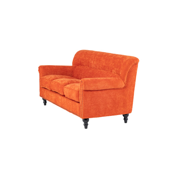 オレンジファブリックヴィンテージスタイル3シーターソファ　VINCENT(ヴィンセント)