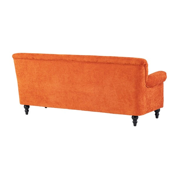オレンジファブリックヴィンテージスタイル3シーターソファ　VINCENT(ヴィンセント)