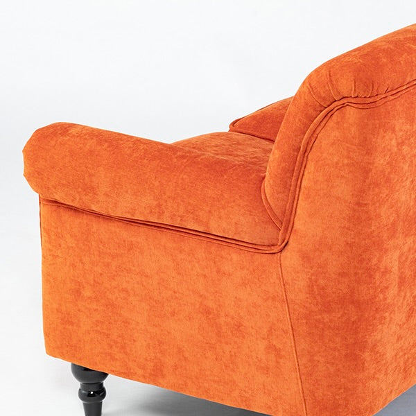 オレンジファブリックヴィンテージスタイル3シーターソファ　VINCENT(ヴィンセント)