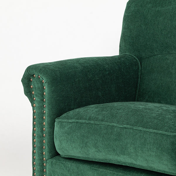 グリーンファブリックヴィンテージスタイル3シーターソファ　VINCENT(ヴィンセント)