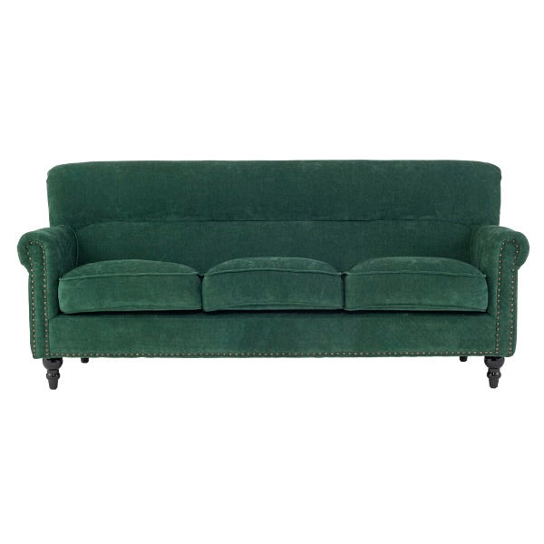 グリーンファブリックヴィンテージスタイル3シーターソファ　VINCENT(ヴィンセント)