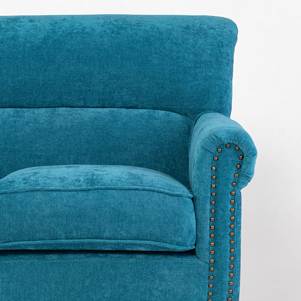 ブルーファブリックヴィンテージスタイル3シーターソファ　VINCENT(ヴィンセント)