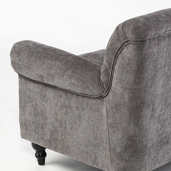 グレーファブリックヴィンテージスタイル3シーターソファ　VINCENT(ヴィンセント)