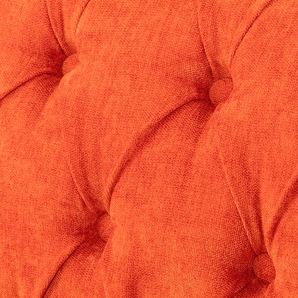 オレンジファブリックコンパクトチェスターフィールド3シーターソファ　VINCENT