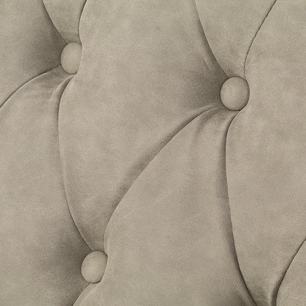 ライトグレーPUレザーレトロスタイルハイバックシングルソファ　VINCENT