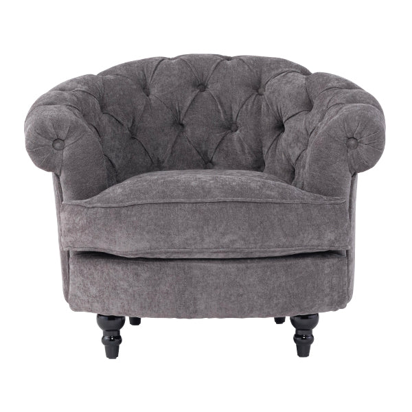 グレーファブリックフレンチスタイルシングルソファ　MouSofa(モーソファ)