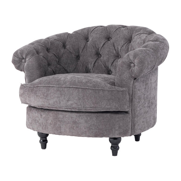 グレーファブリックフレンチスタイルシングルソファ　MouSofa(モーソファ)