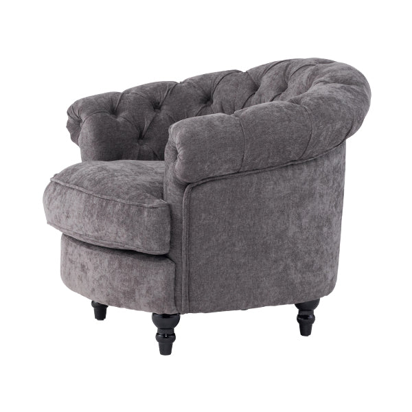 グレーファブリックフレンチスタイルシングルソファ　MouSofa(モーソファ)