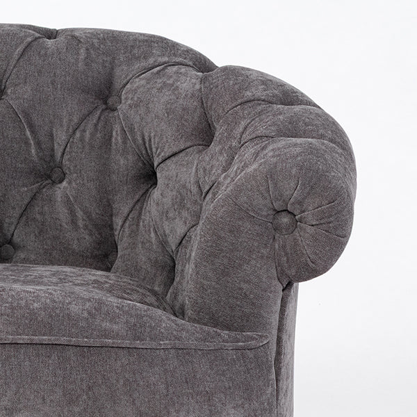 グレーファブリックフレンチスタイルシングルソファ　MouSofa(モーソファ)