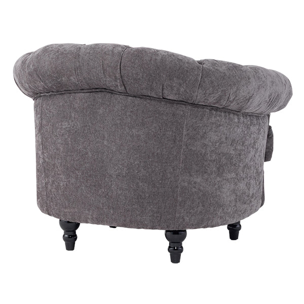 グレーファブリックフレンチスタイルシングルソファ　MouSofa(モーソファ)