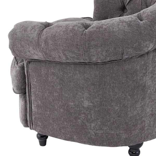 グレーファブリックフレンチスタイルシングルソファ　MouSofa(モーソファ)