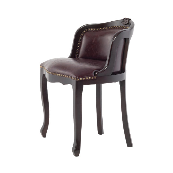 ブラウンPUレザーバニティースツール