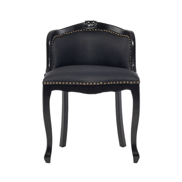 ブラックPUレザーバニティースツール