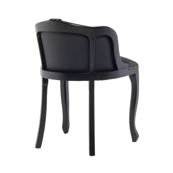 ブラックPUレザーバニティースツール