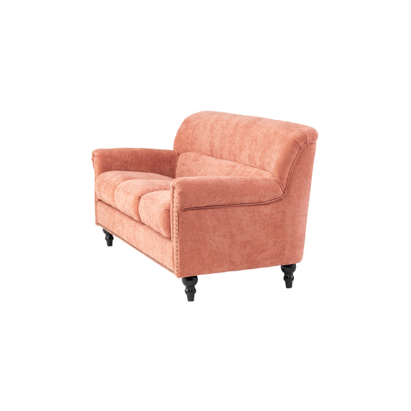 サーモンピンクファブリックヴィンテージスタイル3シーターソファ　VINCENT(ヴィンセント)