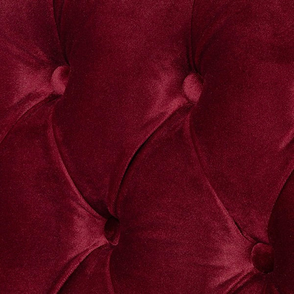 レッドベルベットチェスターフィールド3シーターウイングバックソファ