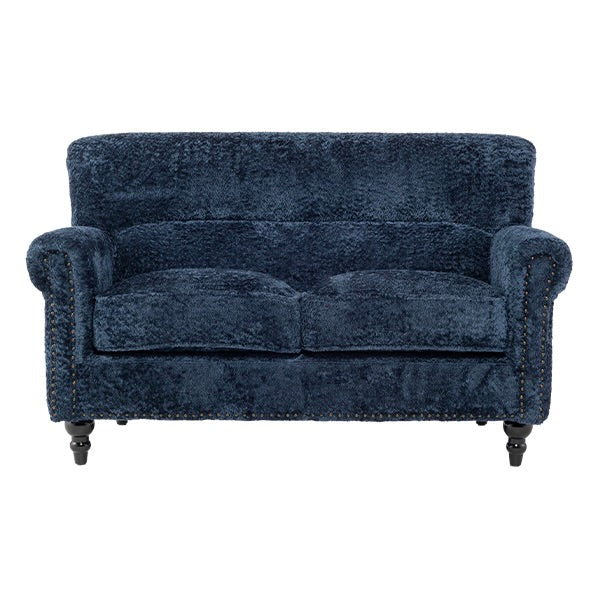 ブルーボアファブリックヴィンテージスタイル2シーターソファ　VINCENT(ヴィンセント)