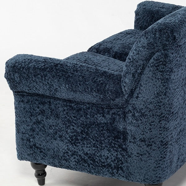 ブルーボアファブリックヴィンテージスタイル2シーターソファ　VINCENT(ヴィンセント)