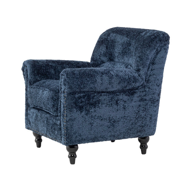 ブルーボアファブリックヴィンテージスタイルシングルソファ　VINCENT(ヴィンセント)