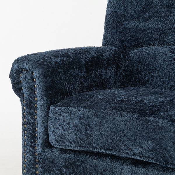 ブルーボアファブリックヴィンテージスタイル3シーターソファ　VINCENT(ヴィンセント)