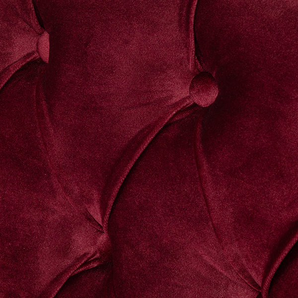 レッドベルベットコンパクトチェスターフィールドラウンジ3シーターソファ　VINCENT