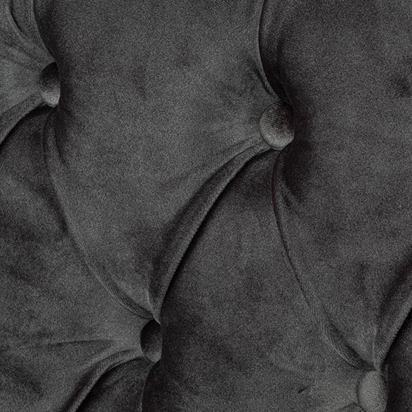 グレーベルベットコンパクトチェスターフィールドラウンジ3シーターソファ　VINCENT