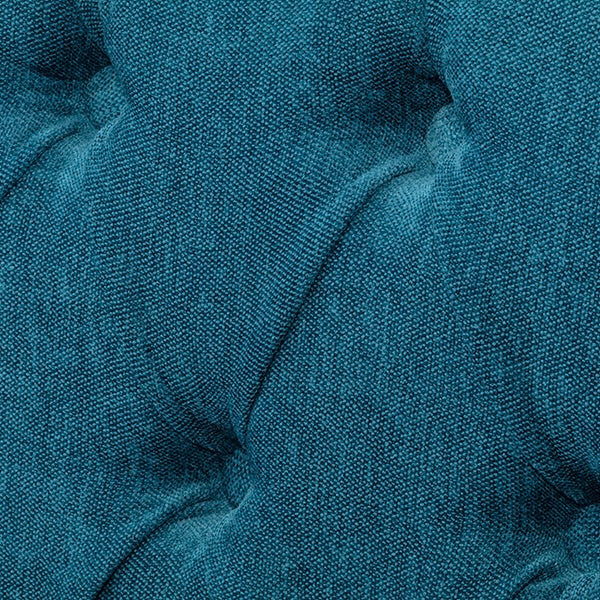 ブルーファブリックコンパクトチェスターフィールドラウンジ2シーターソファ　VINCENT