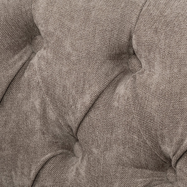 ライトグレーファブリックコンパクトチェスターフィールドラウンジシングルソファ　VINCENT