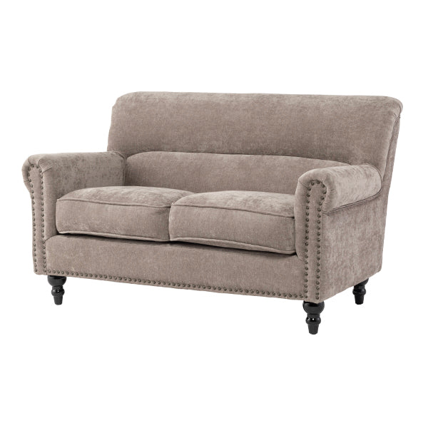 ライトグレーファブリックヴィンテージスタイル2シーターソファ　VINCENT(ヴィンセント)