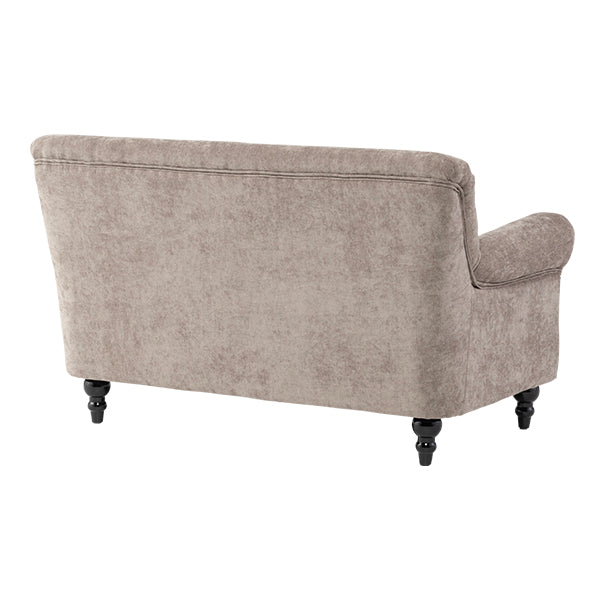ライトグレーファブリックヴィンテージスタイル2シーターソファ