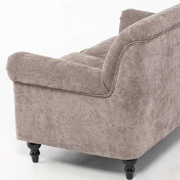 ライトグレーファブリックヴィンテージスタイル2シーターソファ　VINCENT(ヴィンセント)