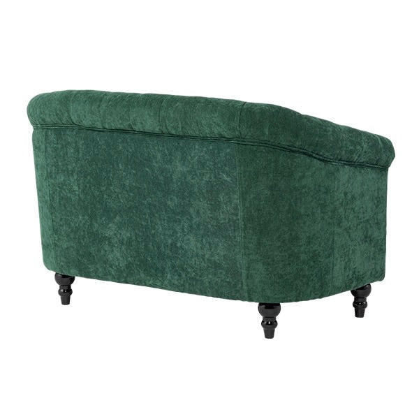 グリーンファブリックコンパクトチェスターフィールドラウンジ2シーターソファ　VINCENT